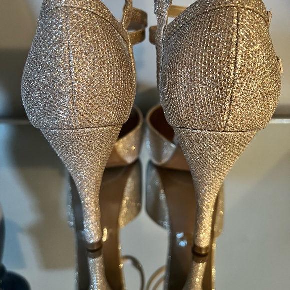 Gold Mary Jane Double Strap Heels - Picture 5 of 6